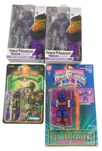 Power Rangers figures, including Super 7 Mighty Morphin Power Rangers Rito Revolto, a Bandai...