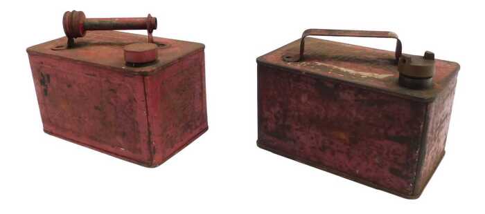 Two Valor red petrol cans.