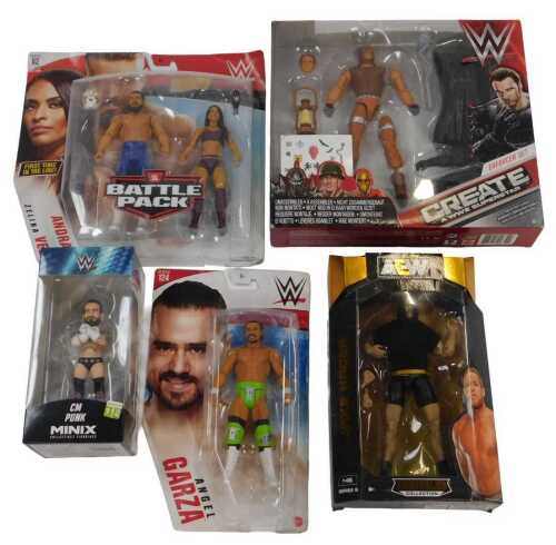 WWE and AEW Action Figures, including Angel Garza, Zelina Vega and Andrade Battle Pack, Create a...