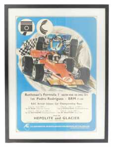 A Rothmans Formula 1 Oulton Park poster, 9th April 1971, 1st Pedro Rodrigues - BRM P160, framed...