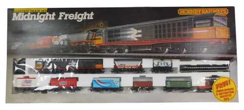A Hornby Railways Midnight Freight OO gauge electric train set, boxed, together with additional...