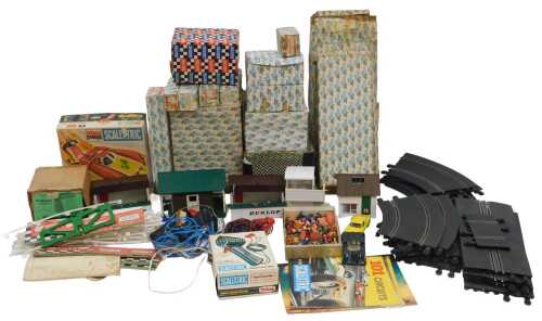 Scalextric, to include cars, figures, two controllers, track, a conversion set YS100, boxed,...