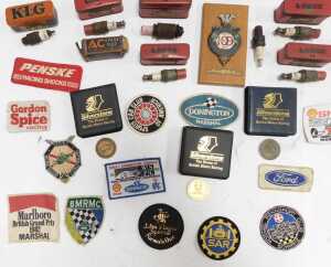 Various motor racing related ephemera, including Silverstone medals, overall patches, and... - 3