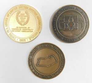 Various motor racing related ephemera, including Silverstone medals, overall patches, and... - 6