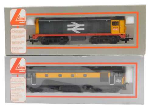 Lima Models OO gauge diesel locomotives, comprising Class 20215, Railfreight grey, red and...