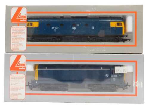 Lima Models OO gauge diesel locomotives, including Class 26003, BR blue with yellow ends, and a...