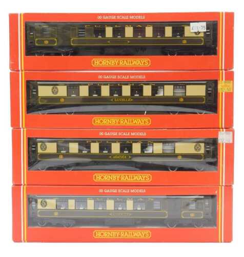 Hornby Railways OO gauge Pullman coaches, including R233 Car No. 27, Agatha, Lucille, and...