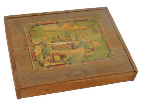 A late 19thC German wooden construction set.