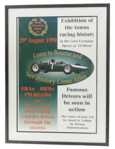 A poster 'Come to Bourne' - Exhibition of the Towns racing history of the towns racing history,...