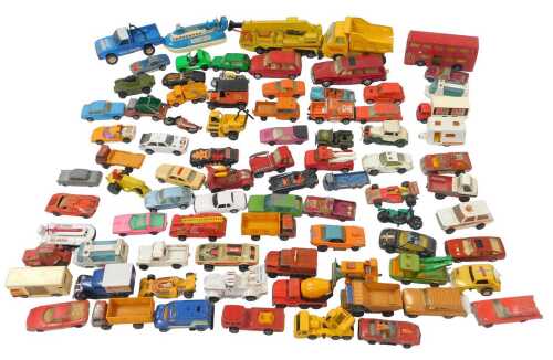 Various diecast vehicles, playworn, to include Majorette, Matchbox, Matchbox Superkings, Corgi,...