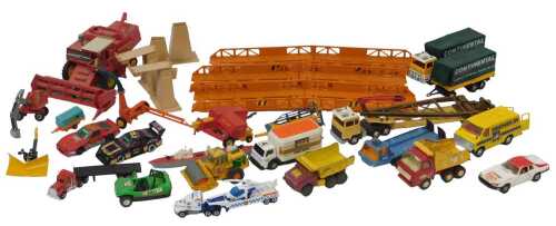 Various diecast agricultural vehicles and accessories, to include Matchbox Superkings Ford H...