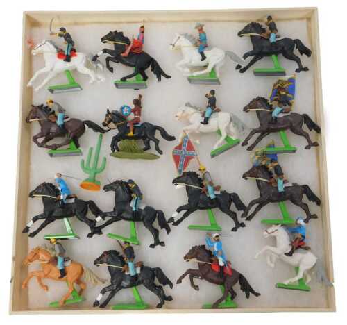 Britains Deetail soldiers on horseback, etc., to include American Civil War, etc. (1 box)