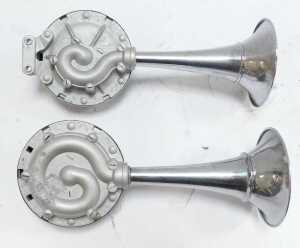 A pair of Lucas Windtone horns model WT614, in original box. - 3