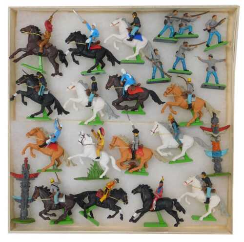 Britains Deetail soldiers and figures on horseback, to include cowboys, Civil War soldiers, etc....
