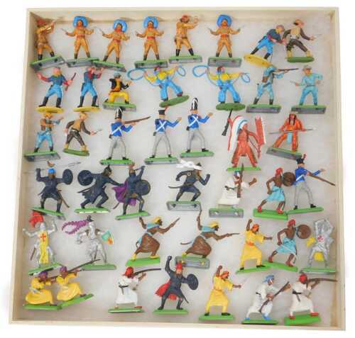 Britains Deetail figures, to include soldiers, cowboys, etc. (1 box)