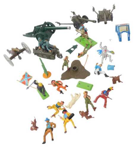 Britains soldiers, cannon, diecast artillery guns, etc. (a quantity)