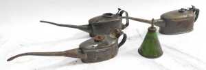 Various oil cans, including plastic Shell one quart oil cup, a Lister oil can, Kay's Lubricating... - 6