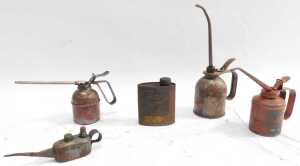 Various oil cans, including plastic Shell one quart oil cup, a Lister oil can, Kay's Lubricating... - 7
