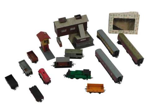 Various model railway accessories, to include carriages, signal box, etc.