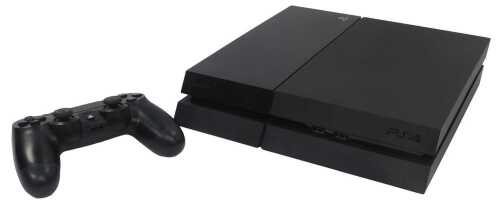 A Sony Playstation 4, model CUH-1H64, 500gb, with dualstick 4 controller and power cable.