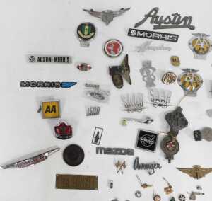 Various motoring related badges, including AA badges, RAC badges, Austin badge, Perkins Diesel... - 2