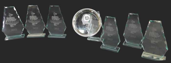 Motorsport trophies, including the Dunlop TVR Challenge 2012. (a quantity)
