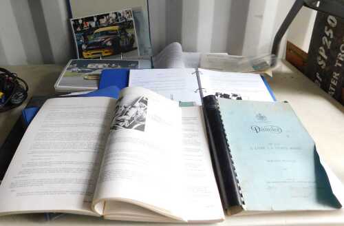 Daimler ephemera, including the SP Register News, The Daimler SP250 24 litre VH Sports Model...