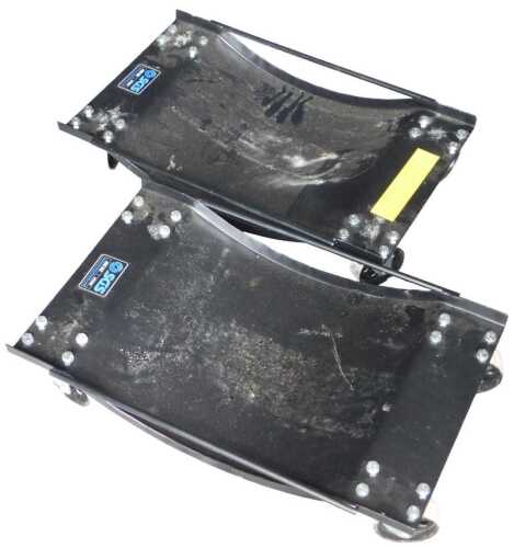 A pair of SGS Engineering WD2000 450 kilo vehicle positioning wheel dollies.