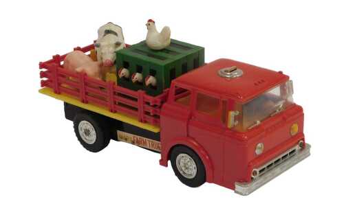 A Marx battery operated farm truck, boxed.