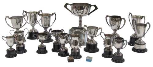 Silver plated motor racing trophies, including MGCCBCV8 2007 MG Car Club Second in Class C...