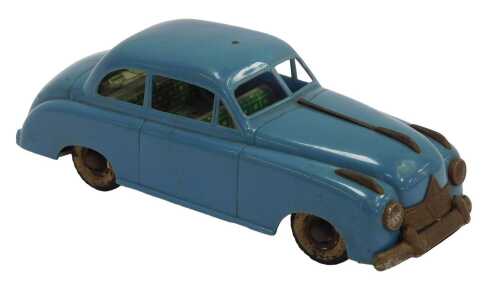 A Michael Seidel of West Germany tinplate clockwork blue Sedan car, unboxed.