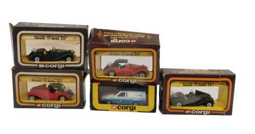 Corgi boxed diecast, including a 1953 MGTF, a 1955 MGTF, a Corgi Ford Escort British Gas van,...