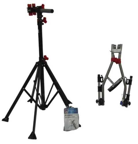 An Aldi Bike Mate bike repair stand, and Mont Blanc two bike tow bar carrier. (2)