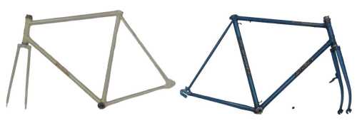 A Falcon Olympic bicycle frame and fork set, constructed from Reynolds 531 tubes, with enamelled...