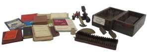 Various railway related ephemera, including Grimston Down Block battery boxes, Midland Railway...