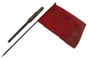 A railway warning flag, and a brake assist bar. (2)