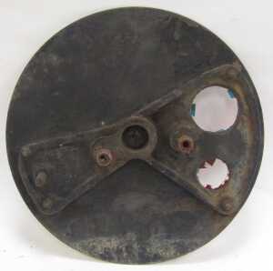 An enamel ground signal disc with original mounting hardware. - 2