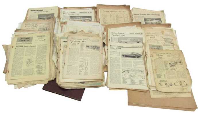 Various owners' handbooks and service data, including Wallasey Cars, Ford Cars, Vauxhall Viva,...