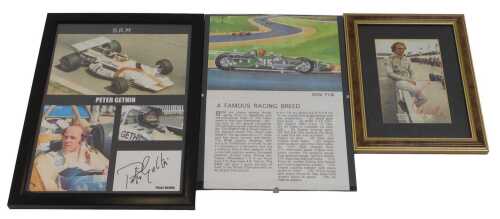 BRM Interest. Three prints, comprising Nicki Lauda, with printed signature, approx 24cm x 19cm,...