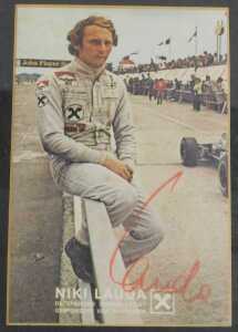 BRM Interest. Three prints, comprising Nicki Lauda, with printed signature, approx 24cm x 19cm,... - 2