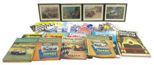 Automobilia related magazines and prints, including 1950s Motorsport magazines, History of the...