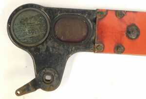 A British quadrant home signal, complete with green and red glasses, purportedly the home up... - 2