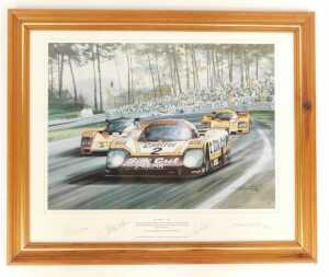 Motor racing prints, including Nigel Mansell Portrait of a Racing Driver, signed print, Winning... - 2