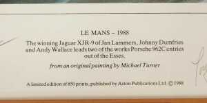 Motor racing prints, including Nigel Mansell Portrait of a Racing Driver, signed print, Winning... - 4