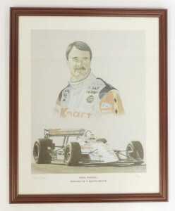 Motor racing prints, including Nigel Mansell Portrait of a Racing Driver, signed print, Winning... - 7