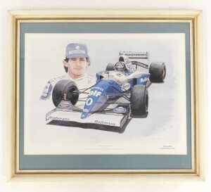 Motor racing prints, including Nigel Mansell Portrait of a Racing Driver, signed print, Winning... - 11