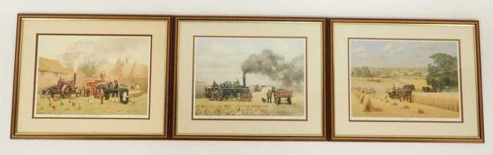 Robin Wheeldon. Artist signed prints, including Steam Ploughing, 678/750, Harvesting, artist...