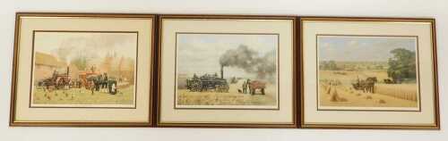 Robin Wheeldon. Artist signed prints, including Steam Ploughing, 678/750, Harvesting, artist...