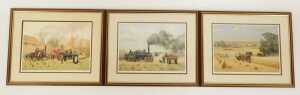 Robin Wheeldon. Artist signed prints, including Steam Ploughing, 678/750, Harvesting, artist...