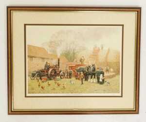 Robin Wheeldon. Artist signed prints, including Steam Ploughing, 678/750, Harvesting, artist... - 2